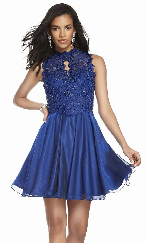 Alyce Paris - Sleeveless Keyhole Lace Bodice A-Line Dress 3850SC