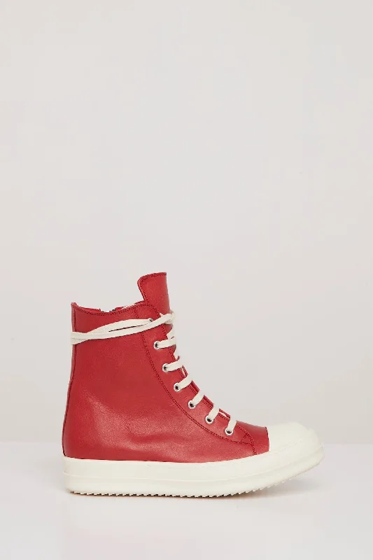 Rick Owens Mens Ramone Sneakers in Cardinal Red