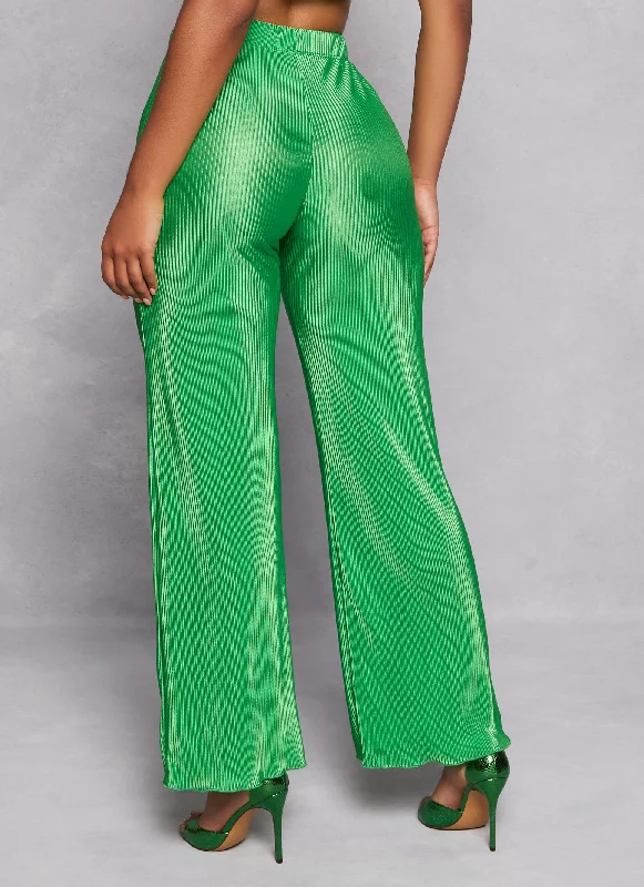 Plisse Flare Pants