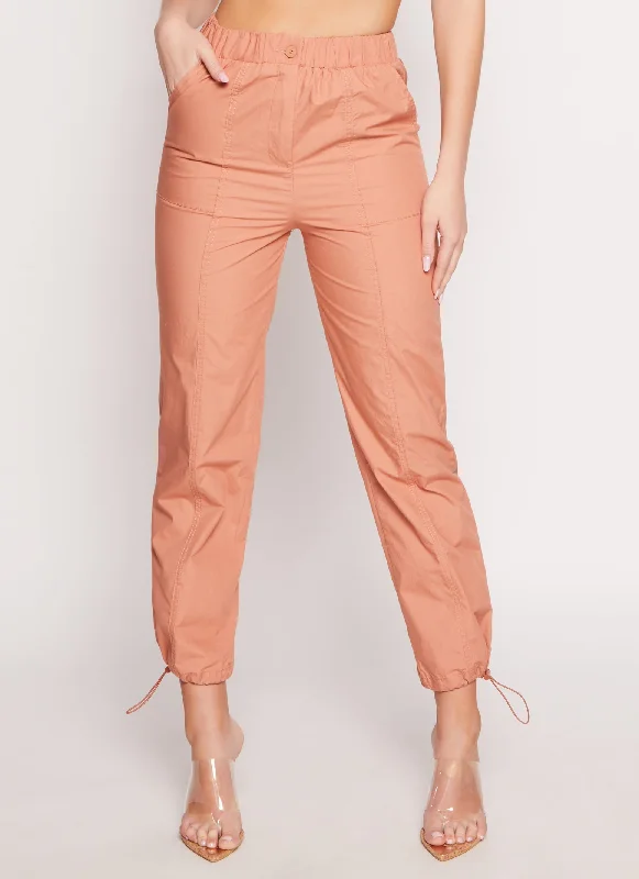 Toggle Drawstring Hem Pull On Pants