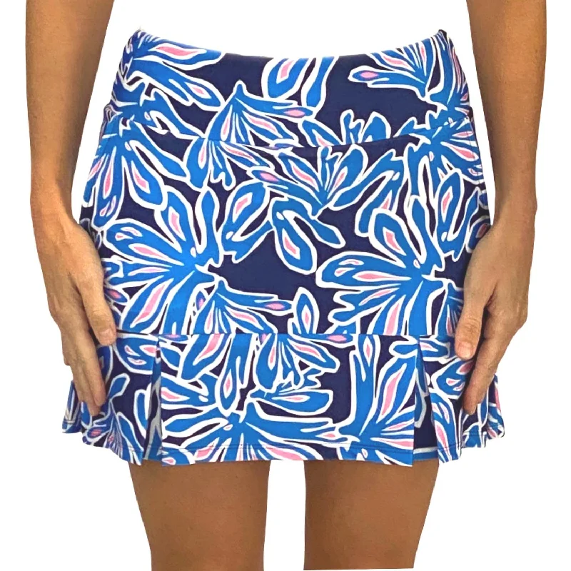 Scottsdale Pleated Skort In Beach Palm Navy And Pink