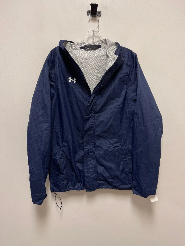 Athletic Jacket By Under Armour In Navy, Size: M