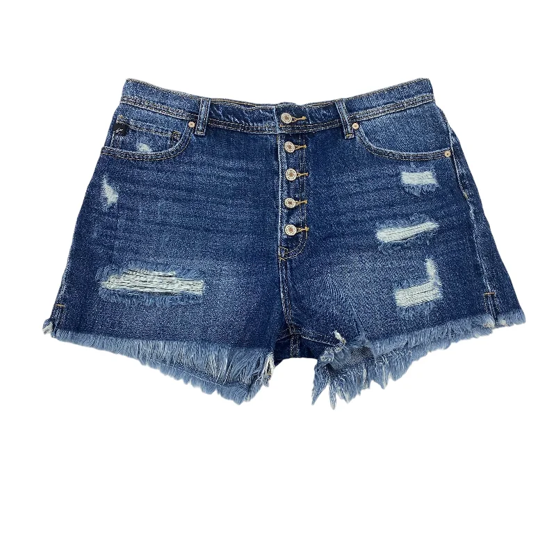 BLUE DENIM KANCAN SHORTS, Size 10