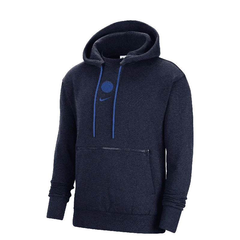 DALLAS MAVERICKS NIKE 2022 COURTSIDE PULLOVER FLEECE NAVY HOODIE