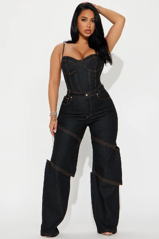 Jenny Denim Pant Set - Dark Wash