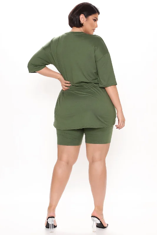 Weekend Vibes Short Set - Olive