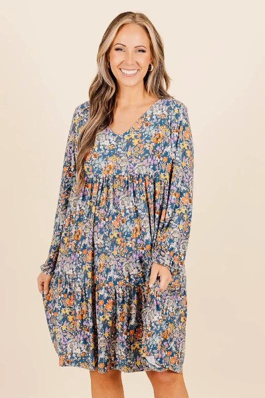 Enveloped In Elegance Dress, Teal